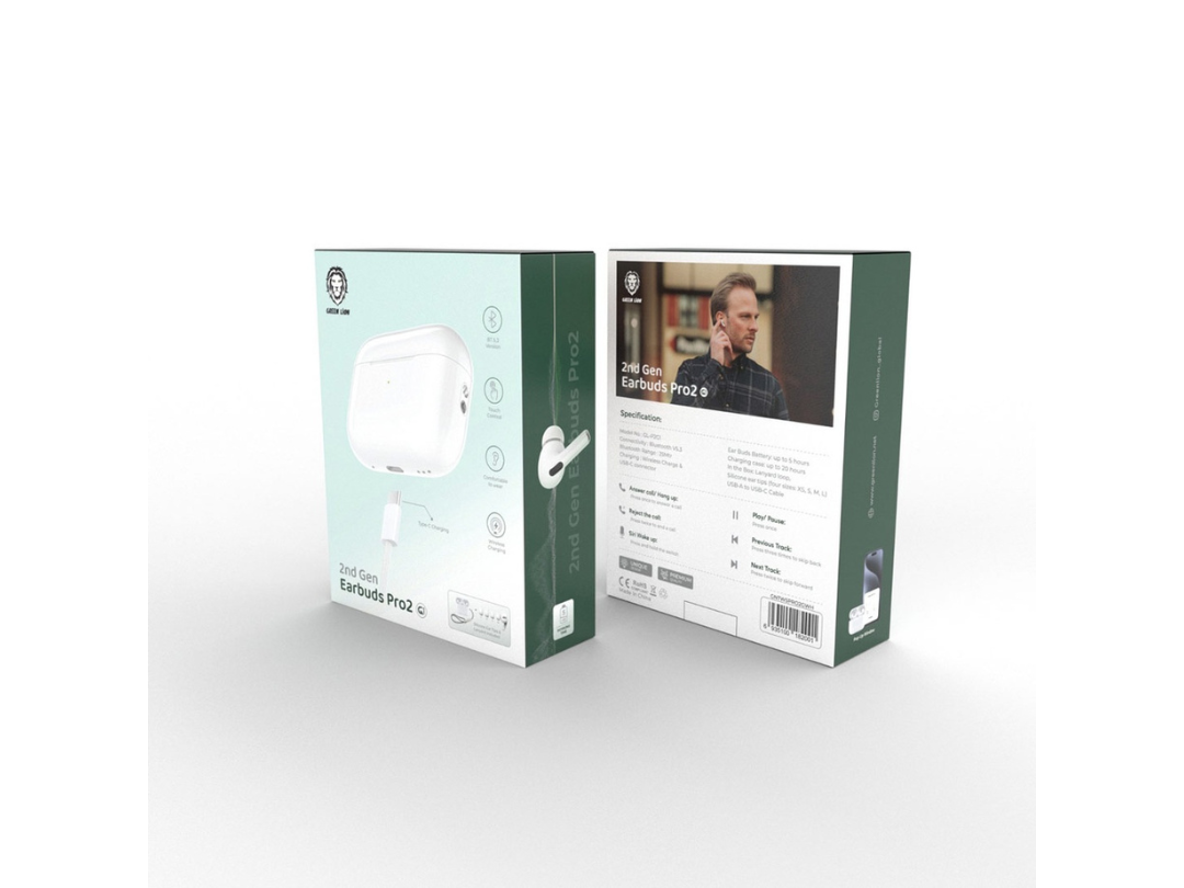 Green Lion 2nd Gen Earbuds Pro with ENC Type-C - White (Bluetooth 5.0) Green Lion 2nd Gen Earbuds Pro with ENC Type-C - White (Bluetooth 5.0)